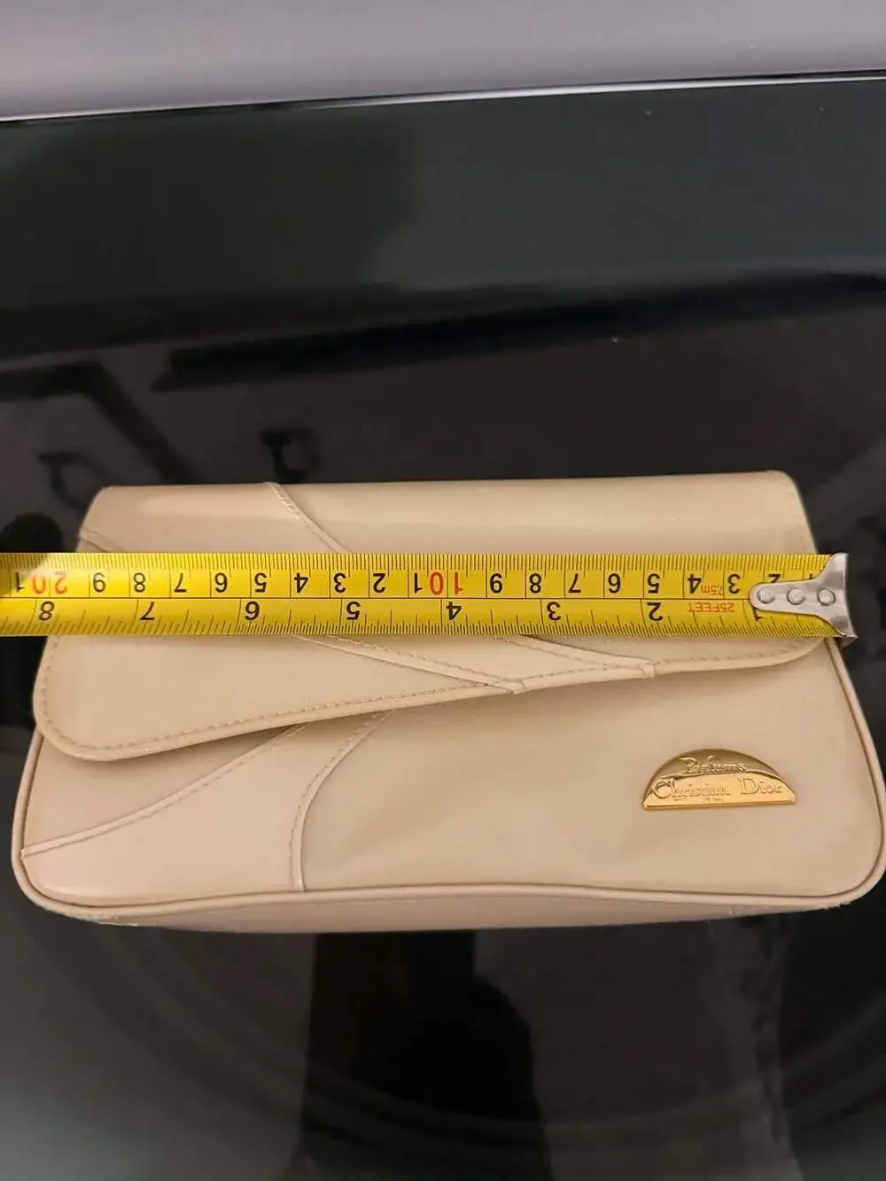 Vintage Christian Dior Parfums Trousse De Toilette Cream Cosmetic Clutch Pouch